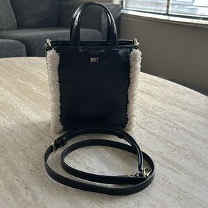 DKNY Mini Shoulder Bag CrossBag Handheld Black With Long Adjustable Strap EUC